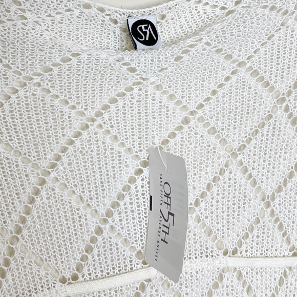 Saks OFF 5TH Outlet Cardigan Sweater Cream OS - Picture 3 of 4